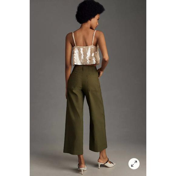 Anthropologie The Colette Cropped Wide-Leg Pants by Maeve 29 - Picture 3 of 6